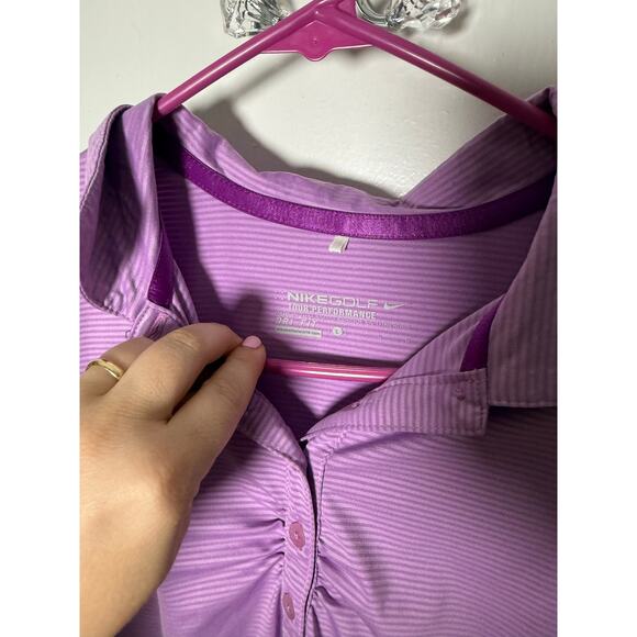 Nike Golf Tour Performance Purple Short Sleeve Athletic Polo Shirt Women's Large - Picture 5 of 7